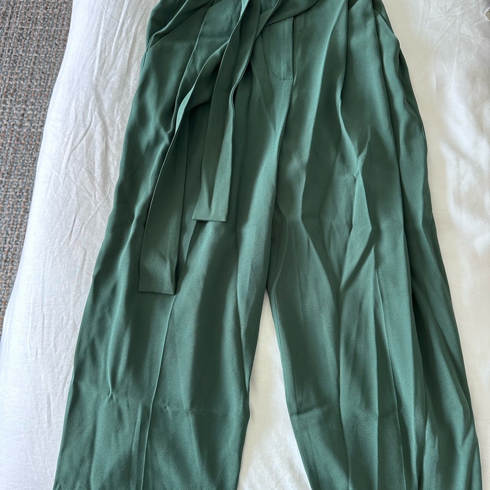 Babaton Forest Green Wide Leg Pants
